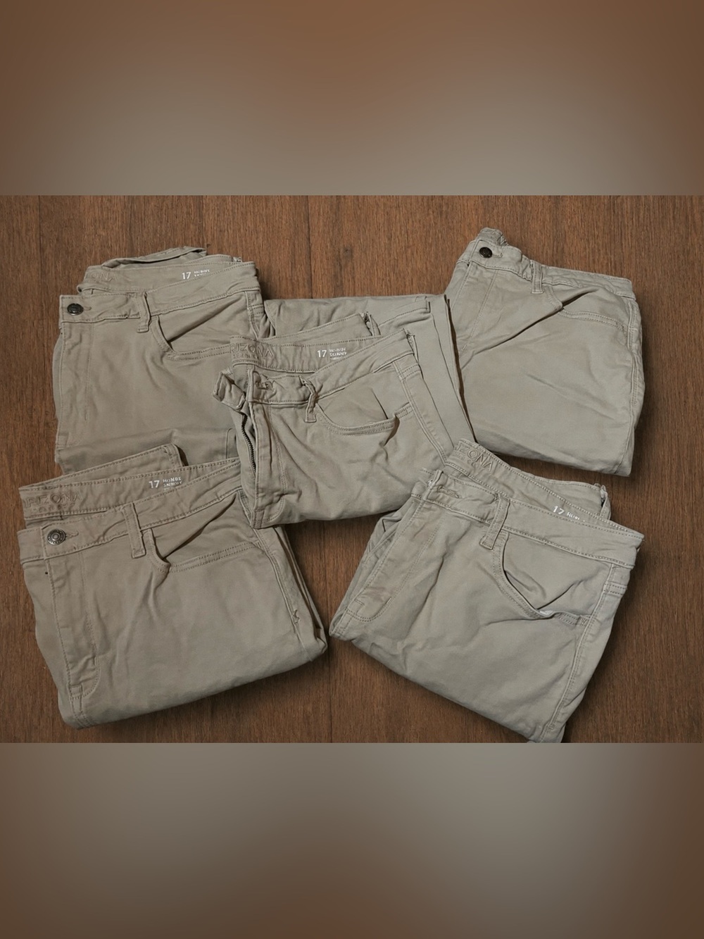 Set of 5 - Juniors Size 17 - Skinny-High Rise-Khaki Pants - $5 each